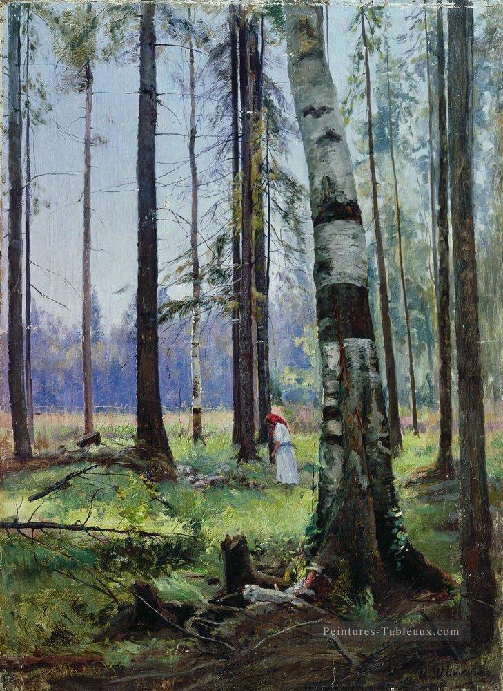 bord de la forêt 1 paysage classique Ivan Ivanovitch Peintures à l'huile